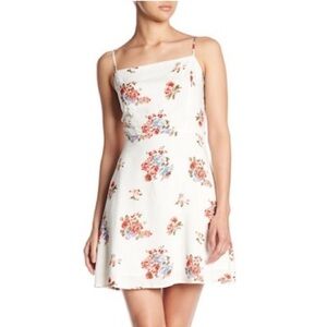 Socialite Smocked‎ Back Skater Dress Ivory Floral Mini Flowered